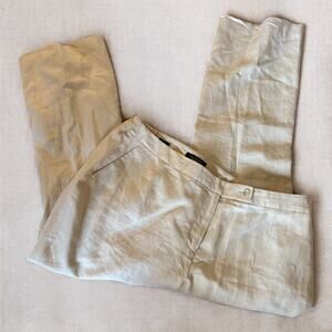 Talbots Heritage Wide Leg Pure Irish Linen Classic Cream Trousers 20 Petite